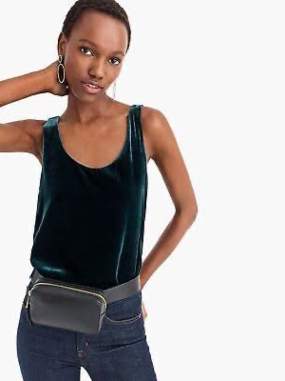 Dark Green Velvet Tank - J Crew - Size 6